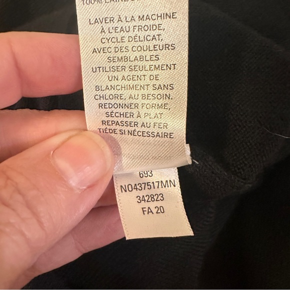 Nordstrom Mens Shop Black Sweater Size L Merino Wool Qtr Zip Pullover Classic - Picture 8 of 8